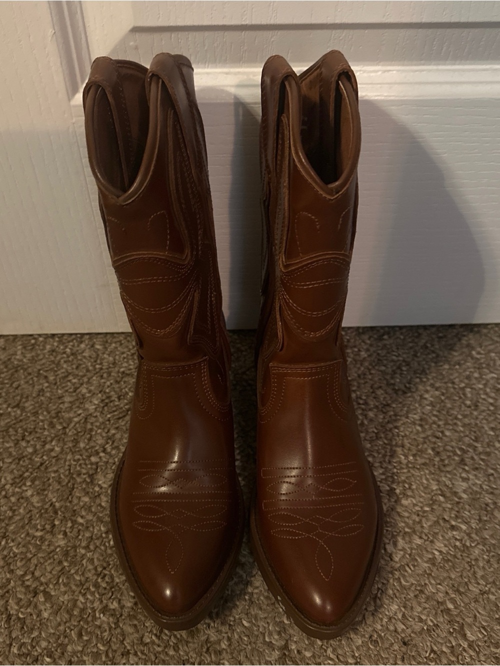 Steve Madden Brown Western Ankle Boots - Picture 2 of 4